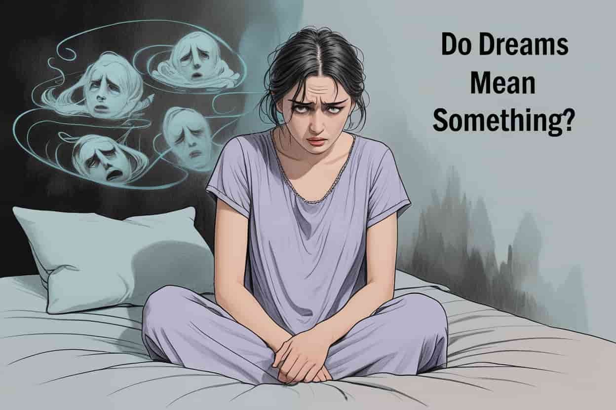 image of a woman dreaming, tied to dream meanings and interpretation.