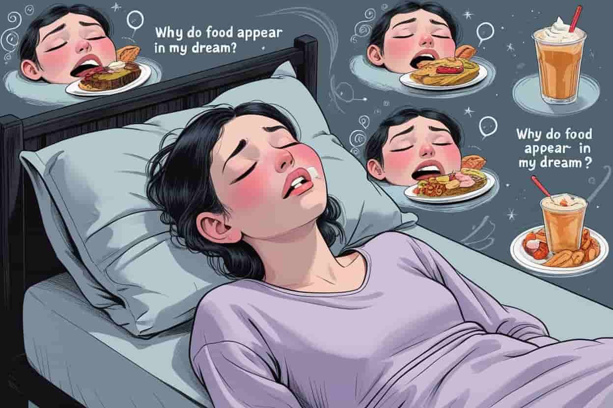 image of a girl dreaming about food