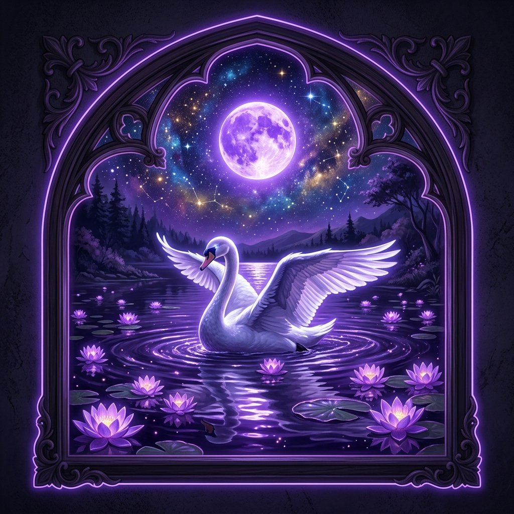 What is DreamSwan - Majestic Swan on Moonlit Lake